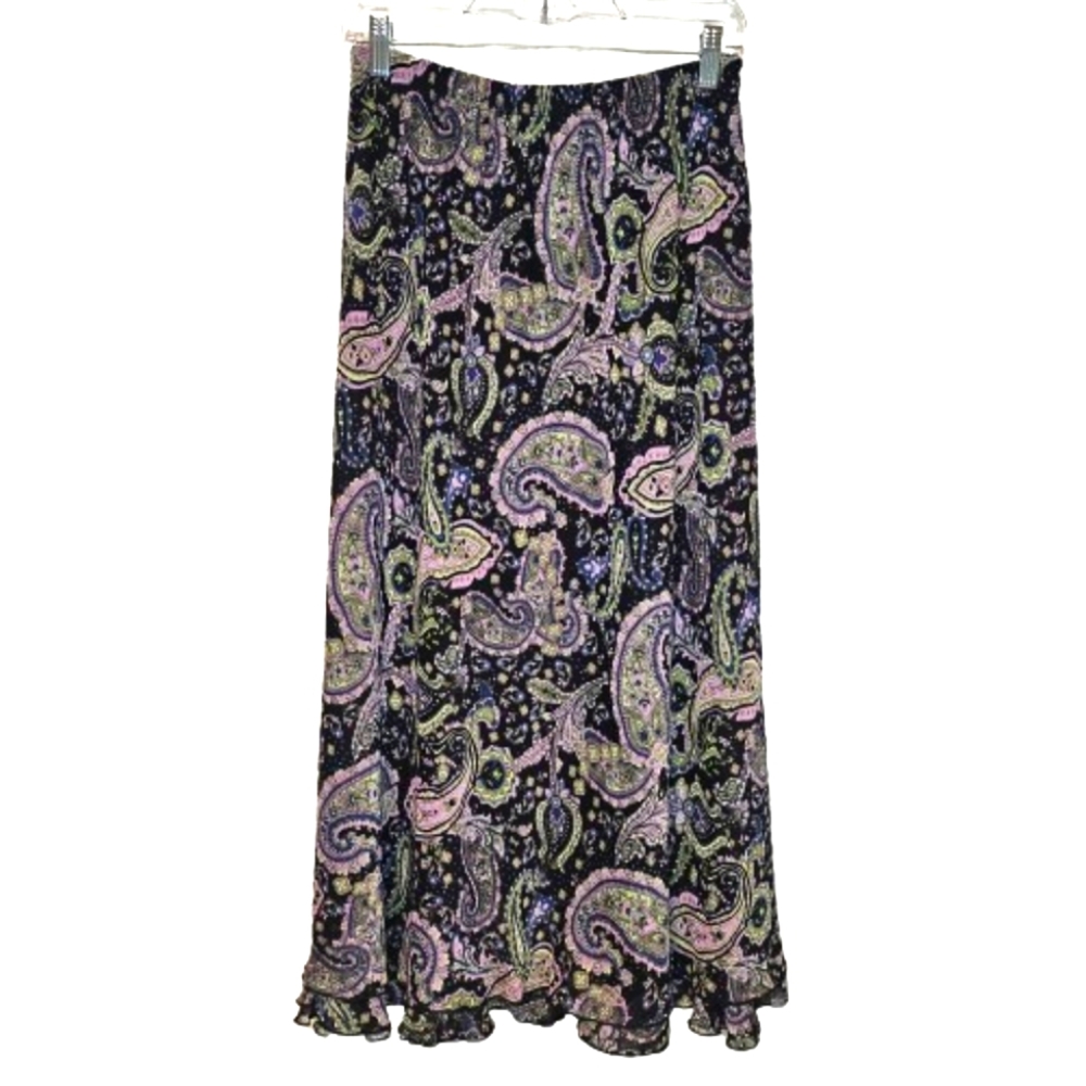 🎯 Briggs New York Women's Paisley Skirt Size 8 - Picture 9 of 9
